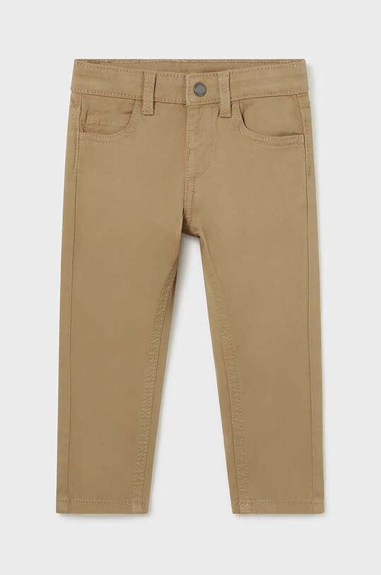 Детские хлопковые брюки Mayoral slim fit basic хлопок бежевый 563.3F.Baby.9BYH