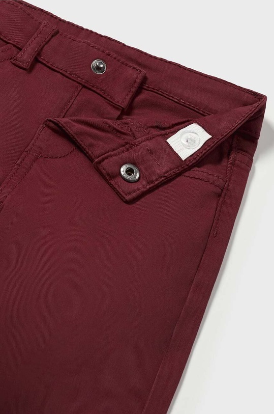 Mayoral spodnie bawełniane dziecięce slim fit basic 563.3F.Baby.9BYH bordowy AW24