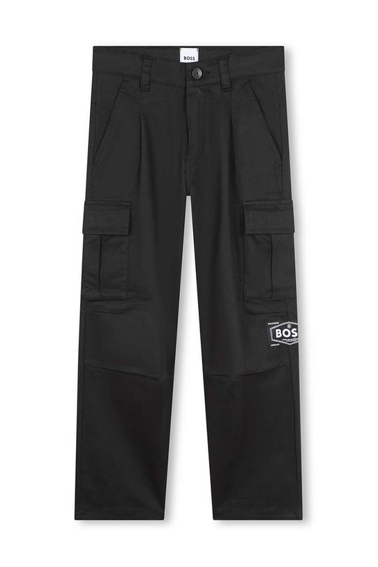 Detské nohavice BOSS J51141.126.150 čierna AW24
