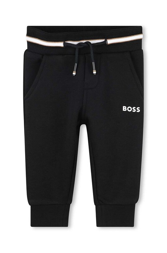 BOSS spodnie dresowe niemowlęce z elastanem czarny J51272.71.81