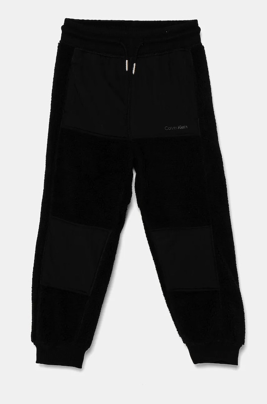 Calvin Klein Jeans spodnie dresowe dziecięce MIX MEDIA TEDD dzianina czarny IB0IB02196.9BYH