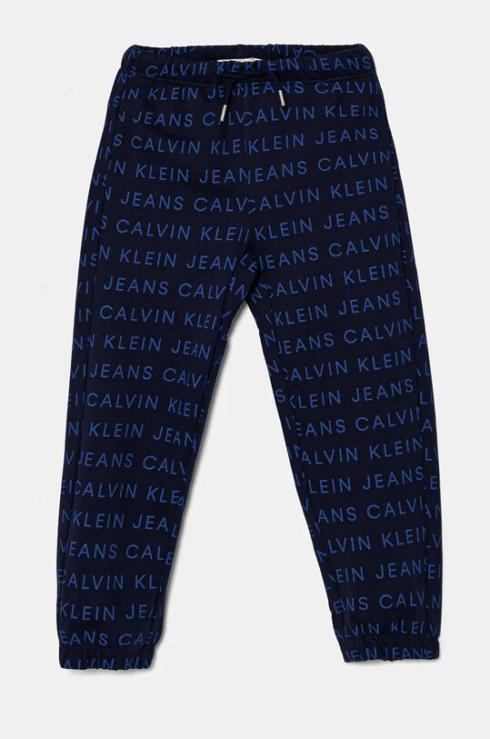 Детские хлопковые штаны Calvin Klein Jeans AOP JOGGER IB0IB02323.128.176.9BYH тёмно-синий AW24