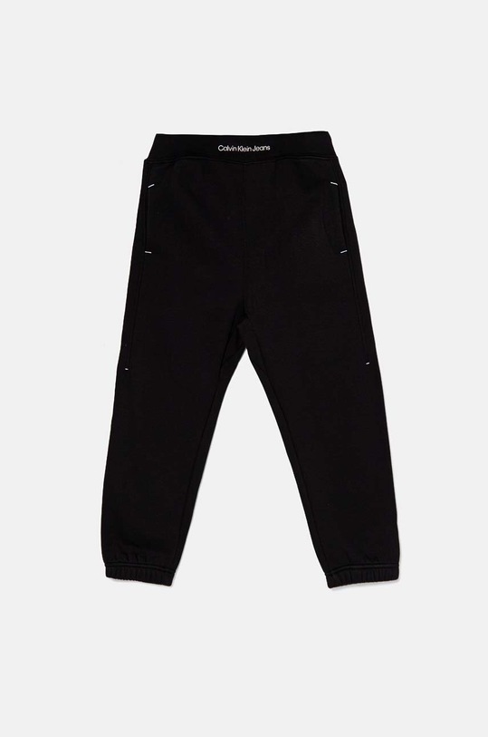 Calvin Klein Jeans spodnie dresowe dziecięce WAISTBAND EMB dzianina czarny IB0IB02327.9BYH