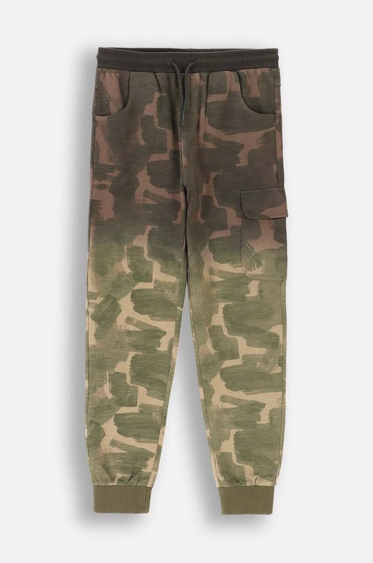Coccodrillo spodnie dresowe bawełniane dziecięce wzorzyste zielony ZC4120102VBA