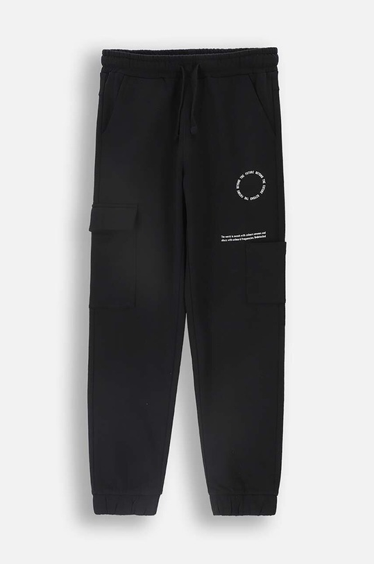Coccodrillo spodnie dresowe bawełniane dziecięce ZC4120201DBJ czarny AW24
