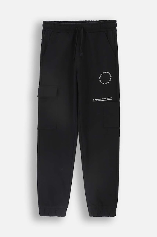Coccodrillo spodnie dresowe bawełniane dziecięce ZC4120201DBJ czarny AW24