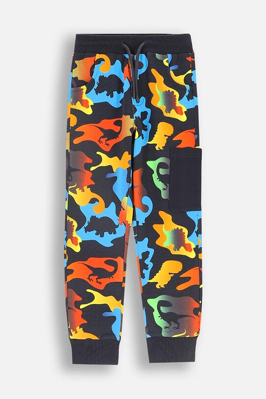 Dječji pamučni donji dio trenirke Coccodrillo ZC4120101DBK mornarsko plava AW24