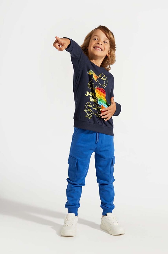 Coccodrillo pantaloni de trening din bumbac pentru copii bumbac albastru ZC4120201DBK