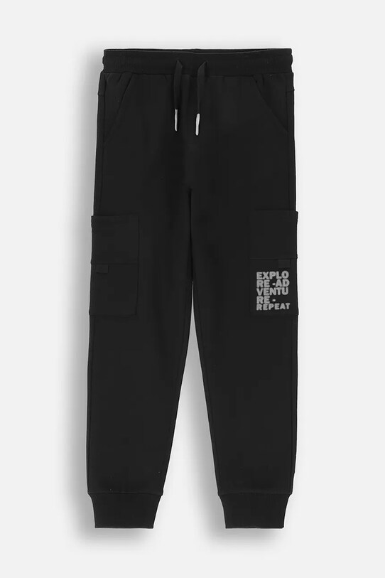 Coccodrillo pantaloni de trening pentru copii tricotaj negru ZC4120202FBJ