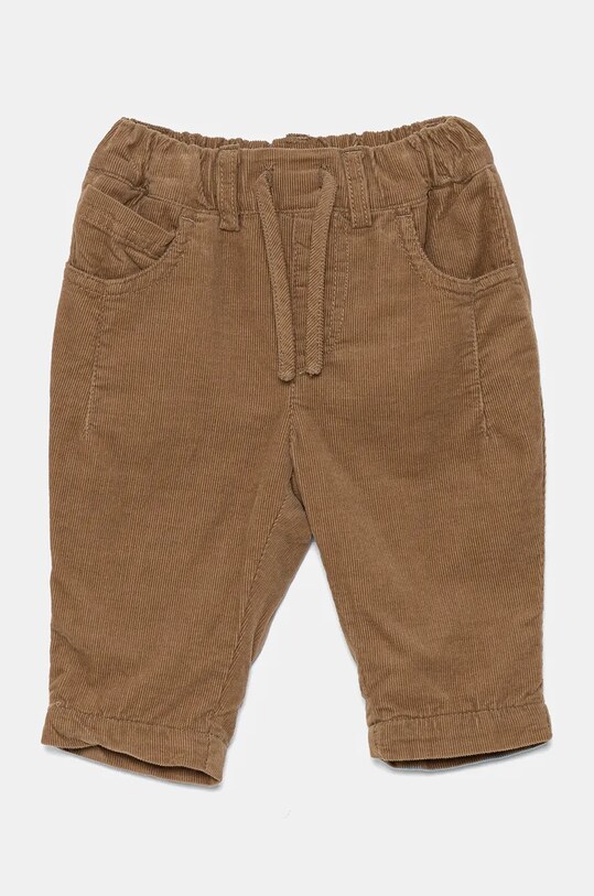 Dětské bavlněné kalhotky United Colors of Benetton látka hnědá 4O5GAF01B.B.W.Seasonal