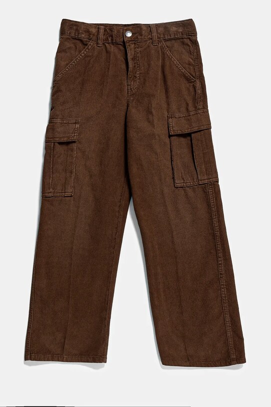 Дитячі бавовняні штани United Colors of Benetton бавовна коричневий 480WCF03W.G.Seasonal