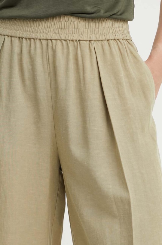 Samsoe Samsoe spodnie z domieszką lnu SAJULIA F24200098 zielony AW24