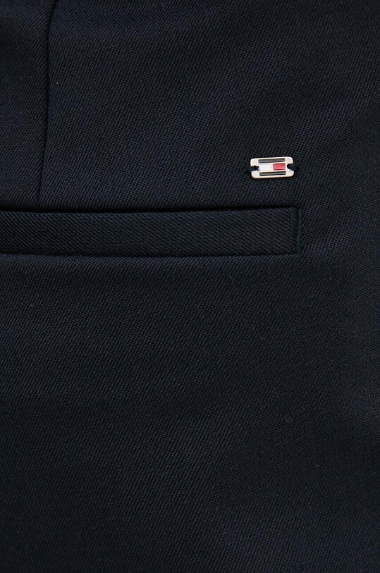 Παντελόνι από μείγμα μαλλιού Tommy Hilfiger σκούρο μπλε WW0WW42229