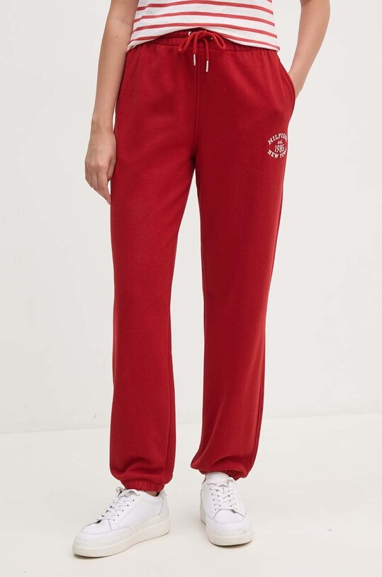 Спортивні штани Tommy Hilfiger трикотаж бордо WW0WW42584
