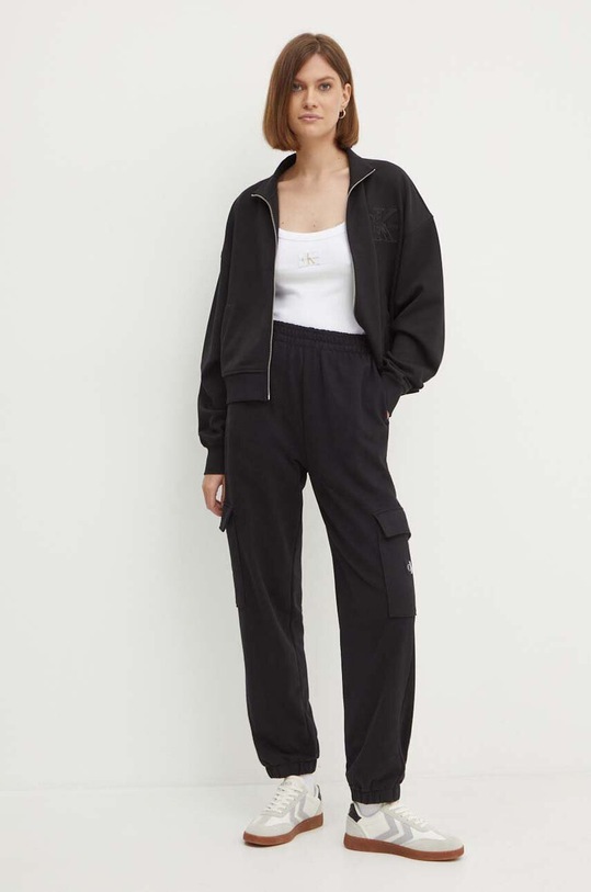 Calvin Klein Jeans spodnie dresowe bawełniane J20J223589 czarny AW24