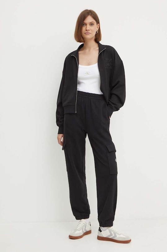 Calvin Klein Jeans spodnie dresowe bawełniane J20J223589 czarny AW24