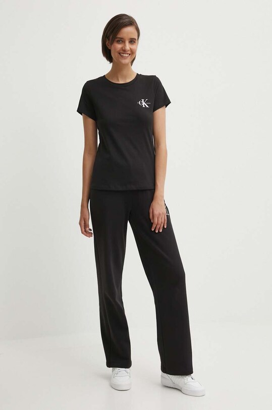 Βαμβακερό παντελόνι Calvin Klein Jeans J20J223967 μαύρο AW24