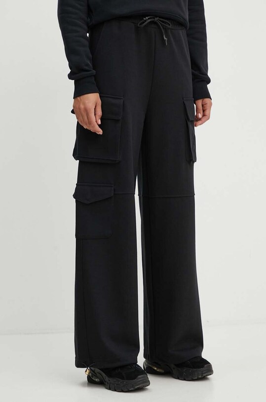 Patrizia Pepe pantaloni de trening tricotaj negru 8P0617.J219