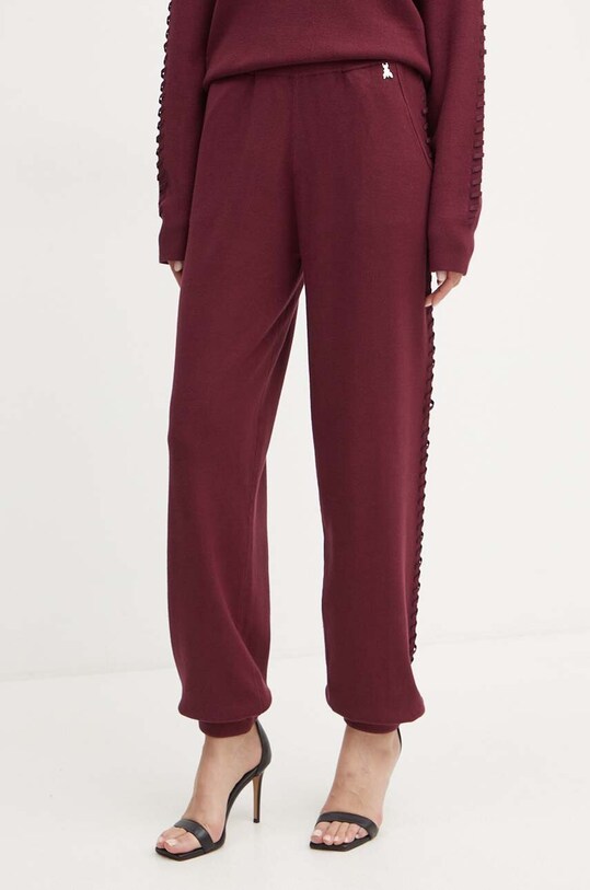 Patrizia Pepe pantaloni de trening tricotaj burgundia 8P0647.K207