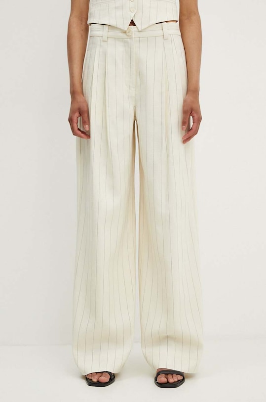 A.L.C. pantaloni Alfie alta beige 2PANT01026