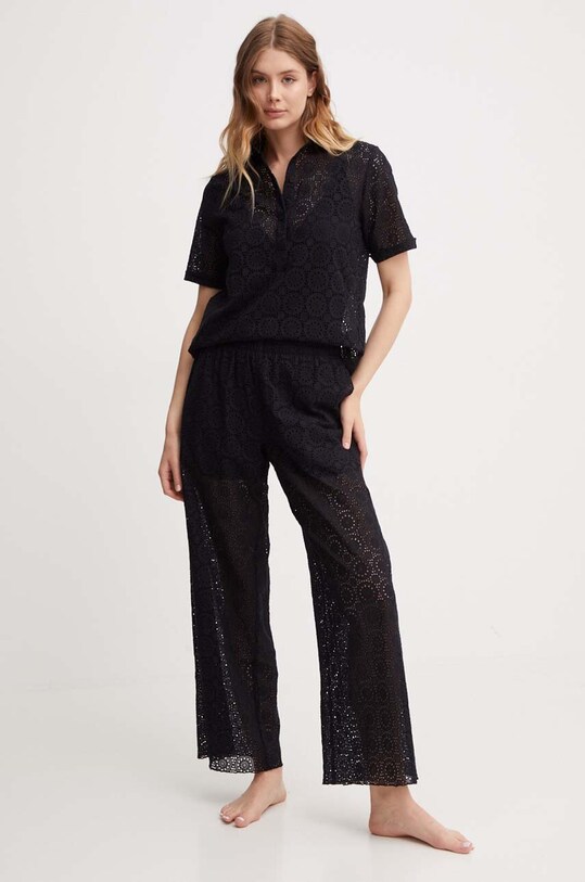 Vilebrequin pantaloni de bumbac LACY LCYAV762 negru AW24
