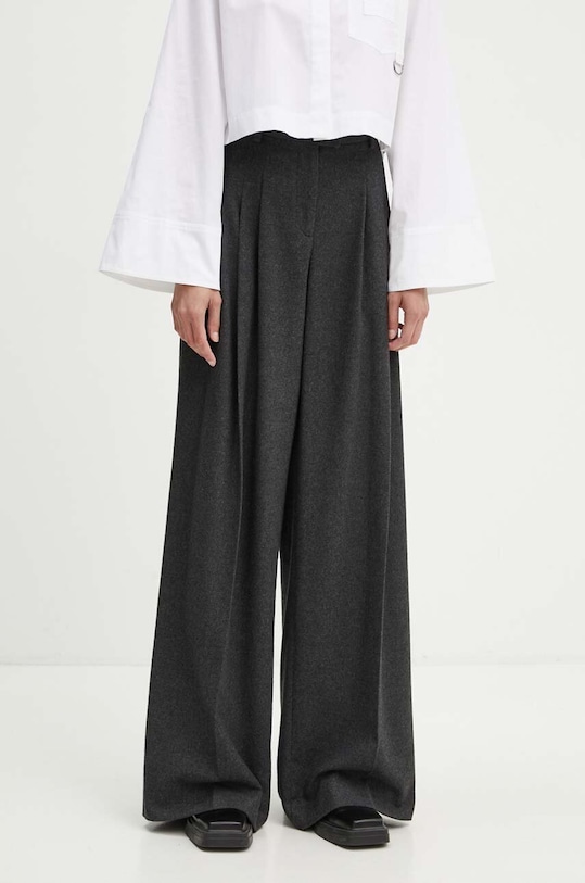 Iceberg spodnie z domieszką wełny tkanina szary B051.3068