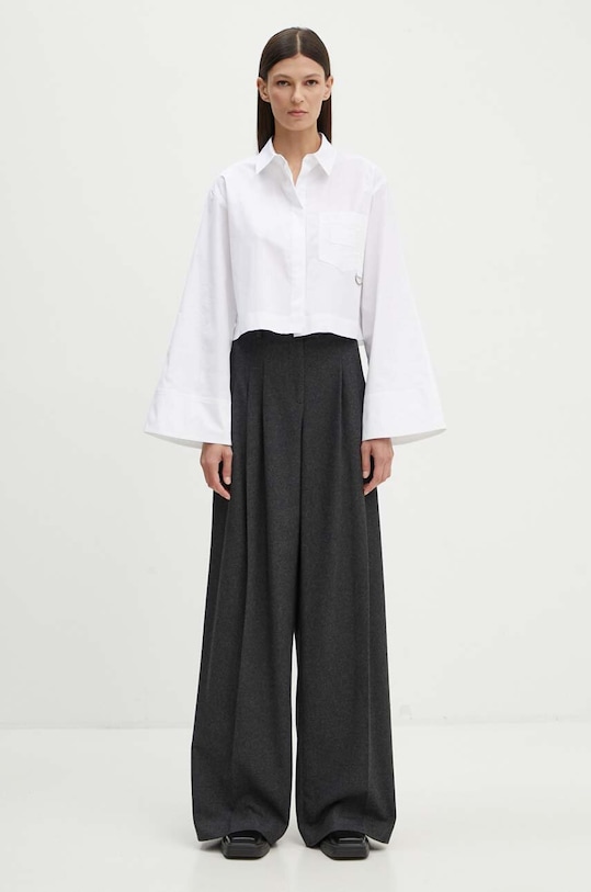 Odzież Iceberg spodnie z domieszką wełny B051.3068 szary