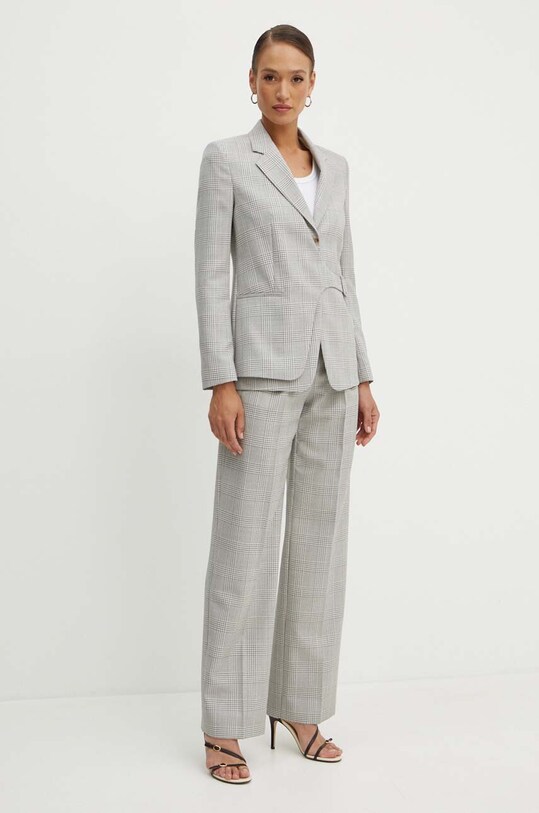 BOSS pantaloni de lana 50525277 gri AW24