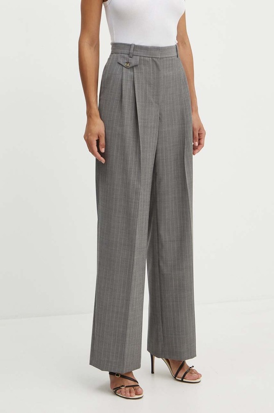 BOSS pantaloni de lana panza gri 50525850