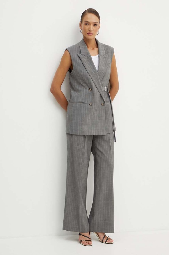 BOSS pantaloni de lana 50525850 gri AW24
