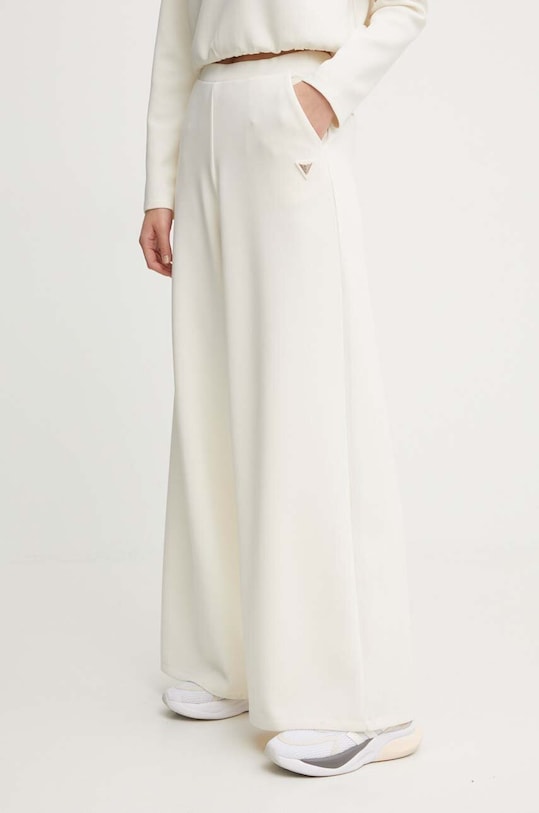 Guess spodnie OLYMPE z elastanem beżowy V4YB07.KCAY2