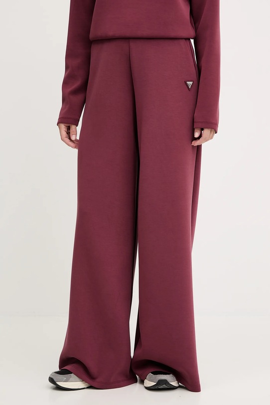 Guess pantaloni OLYMPE tricotaj burgundia V4YB07.KCAY2