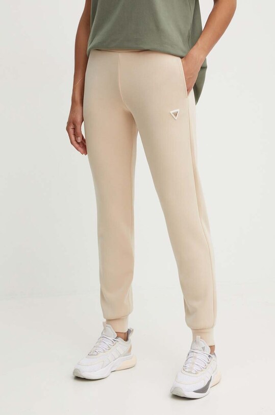 Tepláky Guess OLYMPE pletenina béžová V4YB08.KCAY2