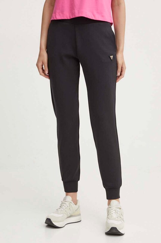 Guess pantaloni de trening OLYMPE tricotaj negru V4YB08.KCAY2