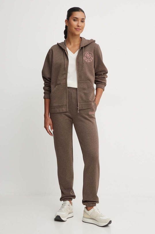 Παντελόνι φόρμας Guess NOÉMIE V4YB04.KC3D2 καφέ AW24