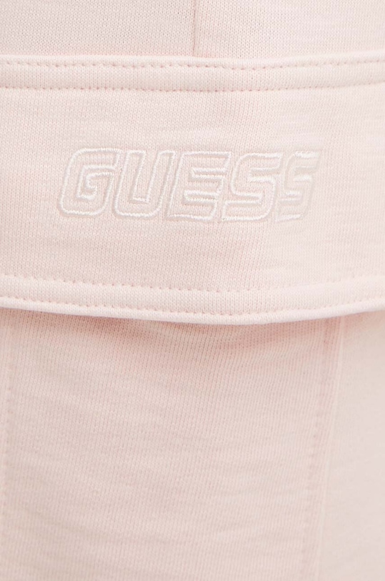 Guess spodnie dresowe bawełniane RGINE różowy V4YB10.KC6W1