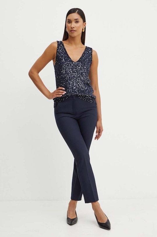 Kalhoty Weekend Max Mara 2425136031600 námořnická modř AW24