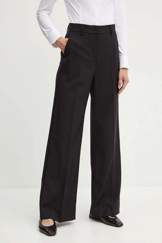 Weekend Max Mara pantaloni de lana drept negru 2425136041600