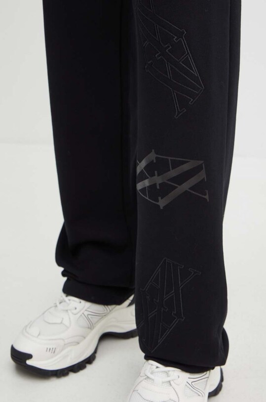 Armani Exchange pantaloni de trening din bumbac negru 6DYP80.YJFZZ