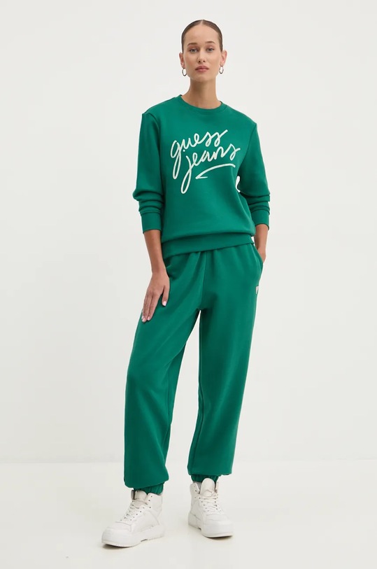 Tepláky Guess Jeans W4YB33.KC811 zelená SS25