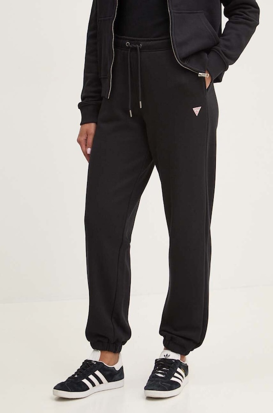 Tepláky Guess Jeans pletenina čierna W4YB33.KC811