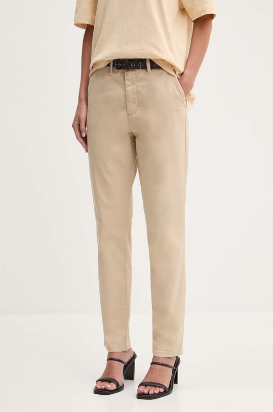 Παντελόνι Guess Jeans με ελαστάν μπεζ W4YB34.WGB51