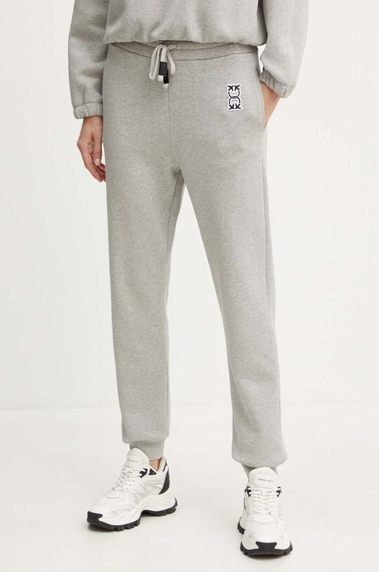 Pinko pantaloni de trening din bumbac bumbac gri 100371.A23C