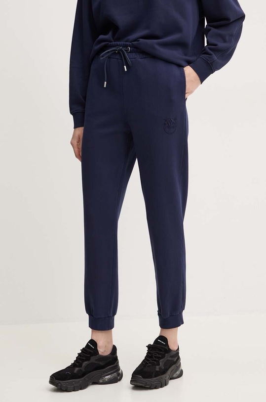 Pinko pantaloni della tuta di cotone maglia blu navy 100371.A21P