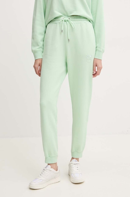 Pinko spodnie dresowe bawełniane bawełna zielony 100371.A21P