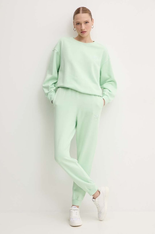 Pinko spodnie dresowe bawełniane 100371.A21P zielony AW24
