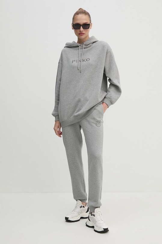 Bavlněné tepláky Pinko 100371.A21P šedá AW24