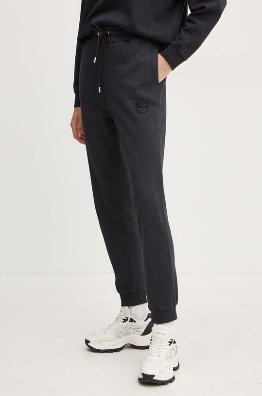 Pinko pantaloni de trening din bumbac bumbac negru 100371.A21P