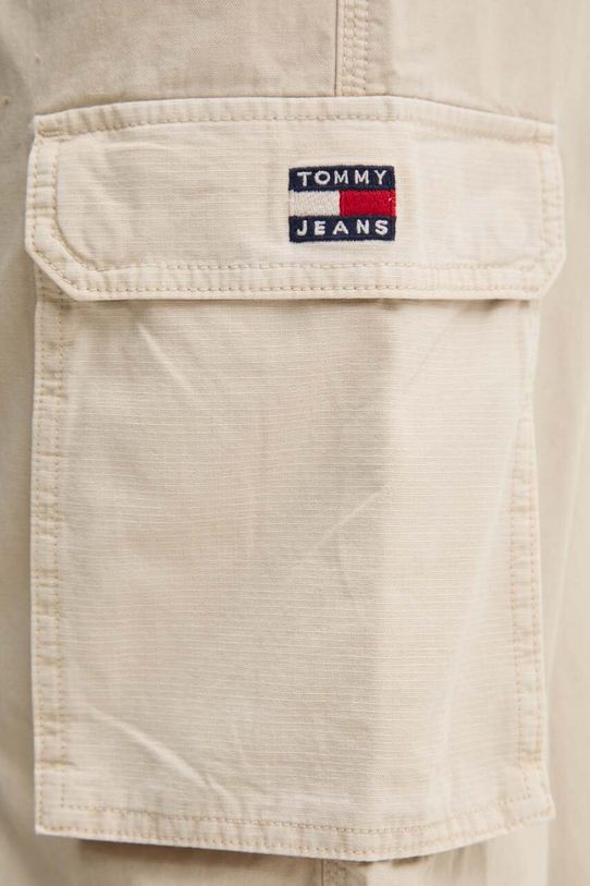 Бавовняні штани Tommy Jeans бежевий DW0DW18507