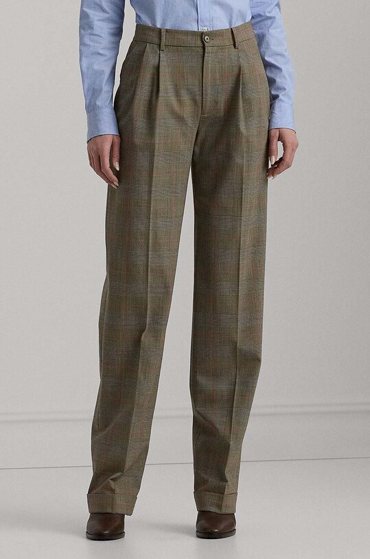 Lauren Ralph Lauren pantaloni de lana 200940239 maro AW24